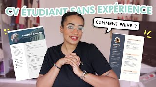 Comment faire un CV pour un JOB ÉTUDIANTS Stage alternance   Avec paspeu dexpérience [upl. by Kirbee]