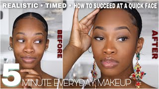 Realistic 5 MINUTE Everyday MAKEUP TIMED  How to Succeed at a Quick Face Every Time  Maya Galore [upl. by Haerdna]