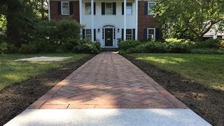 Barrington Brick Walkway Project  Herringbone Pattern [upl. by Doniv]