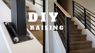 DIY Stair Railing Staircase Makeover [upl. by Sauers]