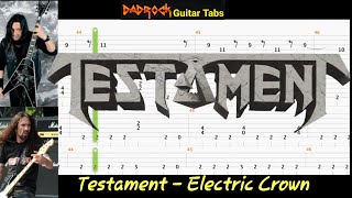 Electric Crown  Testament  Guitar  Bass TABS Lesson Request [upl. by Anitnelav]