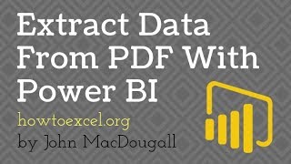 Extract Data from PDF Files with Power Query in Power BI [upl. by Tim839]