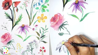 How to Paint Flowers with Acrylics  Beginner Painting Tutorials [upl. by Radie]