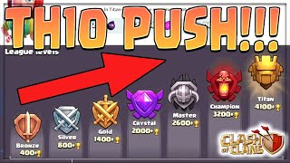 BEST TH10 TROPHY PUSHING ATTACK STRATEGY [upl. by Anyt365]