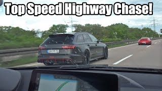 Top Speed Autobahn Chase 750HP Audi RS6 vs 800HP Porsche 911 Turbo S vs 450HP BMW M2 [upl. by Eiveneg]