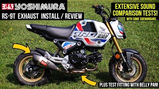 New Honda Grom Mods Yoshimura Exhaust Install  Review  Sound Comparison Tests amp BURNOUTS [upl. by Epotimet]