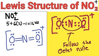 Lewis structure of NO2  Nitronium ion [upl. by Meensat73]