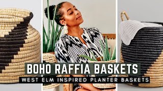 How to DIY Raffia Planter Basket  EASY RAFFIA STORAGE BASKET [upl. by Julianna]