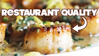 Perfect Pan Seared Sea Scallops Recipe  Lemon Chive Butter [upl. by Mac338]