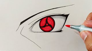 How To Draw Itachis Mangekyou Sharingan  Step By Step Tutorial  Naruto [upl. by Dewitt52]