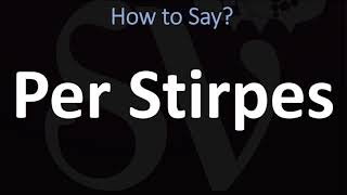 How to Pronounce Per Stirpes CORRECTLY [upl. by Leilah585]