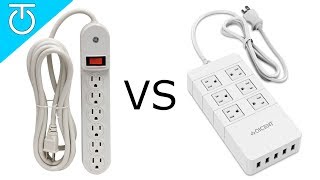 Power Strip vs Surge Protector  QICENT 6 Outlet Surge Protector Review [upl. by Descombes946]