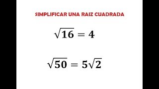 Simplificar una raíz cuadrada [upl. by Chaudoin206]