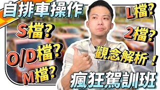 汽車考照🚗 起步太慢被罵？！超派！10分鐘了解自排車操作全觀念教學！甚麼是OD檔？S檔？M檔？2檔？L檔？教學解析！《教練日常》 [upl. by Otti]