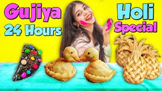 I only ate Gujiya for 24 hours Yumm Chocolate amp Colourfull Holi Hai💃 [upl. by Mckinney]