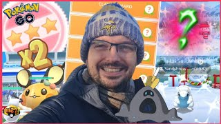 SHINY SANDYGAST HUNT Winter Holidays Part One in Pokémon GO [upl. by Filippa]