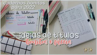 ideias de títulos bonitos para decorar o caderno✨ [upl. by Enilegna110]