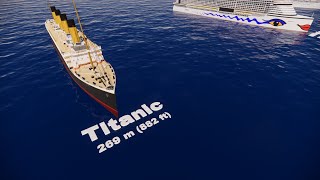 Cruise Ship Size Comparison Bigger Than Titanic 3D  2020 [upl. by Ayhay320]