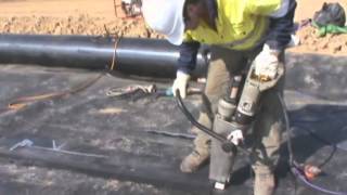 GDT Lining  HDPE Geomembrane Liner Install Process [upl. by Aihsinyt272]