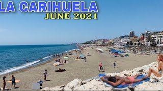 LA CARIHUELA BEACH TORREMOLINOS WALK TOUR IN JUNE 16 2021  Malaga Costa Del Sol🌞 Spain 4K [upl. by Notsniw]