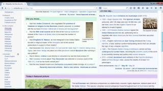 Navigating Wikipedias front page [upl. by Ravert]