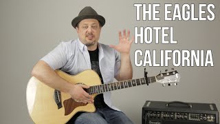 Hotel California The Eagles Easy Acoustic Guitar Lesson  Tutorial [upl. by Nierman]