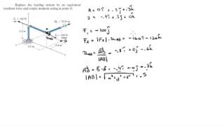 Replace the loading system by an equivalent resultant force and couple moment [upl. by Mell390]