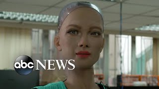 Creators of famous Sophia robot reveal AI robotics for children elderly  Nightline [upl. by Sergo]