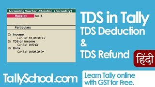 TDS in Tally  TDS Deduction amp Refund Entries in Tally [upl. by Judenberg]