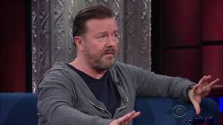 Ricky Gervais about religion vs science Stephen Colbert 2017 [upl. by Barrus]