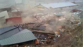 2011 Japan Tsunami Ofunato stabilized again with Deshaker [upl. by Inalel]