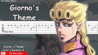 Giornos Theme from Jojos Bizarre Adventure Golden Wind  Guitar Tutorial [upl. by Myles]