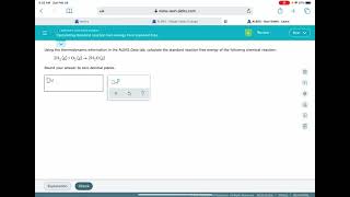 ALEKS Calculating standard reaction free energy from standard energies of formation [upl. by Sewel]