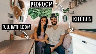 VAN TOUR  Sprinter Van Converted to Tiny Home for FullTime Van Life [upl. by Sirah]