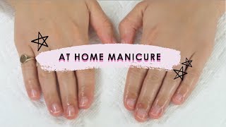 AT HOME MANICURE  for beginners [upl. by Ahsinit]