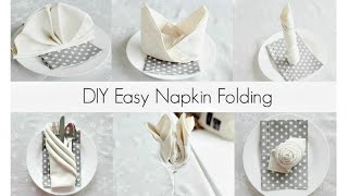 EASY Napkin Folding Tutorials for beginners [upl. by Autrey]