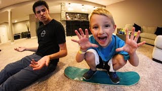 6 YEAR OLD BEATS ME IN CARPETBOARD SKATE AGAIN [upl. by Akemehs863]