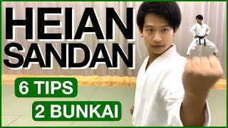 HEIAN SANDAN Kata Tutorial 6 Tips amp 2 Bunkai [upl. by Grefer804]