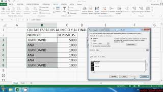 QUITAR ESPACIOS AL INICIO O FINAL DEL TEXTO EXCEL [upl. by Ogeid144]