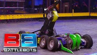 Splatter vs Warrior  BattleBots Season 2 Qualifying Round [upl. by Macey]