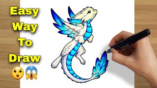 How to draw a Dragon  Flying Dragon Drawing lesson  Trick Art 2025 [upl. by Valerio]