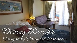 Disney Wonder  Navigators Verandah Stateroom  Room Tour  Disney Cruise Line [upl. by Verneuil]