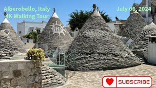 4K Alberobello Italy  Walking Tour  July 06 2024 [upl. by Willow]