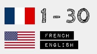 Numbers from 1 to 30  French  English [upl. by Chara]