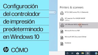 Configuración del controlador de impresión predeterminado en Windows 10  HP Computers  HP Support [upl. by Ellenehs]