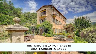 Historic Stone villa for sale in ChateauneufGrasse [upl. by Phil]