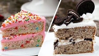 Three Ways To Bake An Ice Cream Cake • Tasty [upl. by Saixela415]