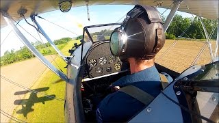 Boeing Stearman  WarBird Training  Tail Wheel Flying  Grass strip [upl. by Ricketts155]