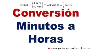 Convertir de Minutos a Horas [upl. by Maddy]