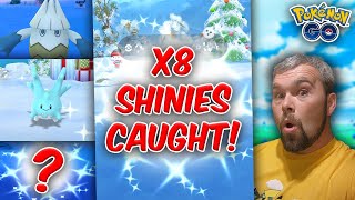 8 Shinies Caught Holiday Event Shiny Grind Pokémon GO [upl. by Nhojleahcim331]